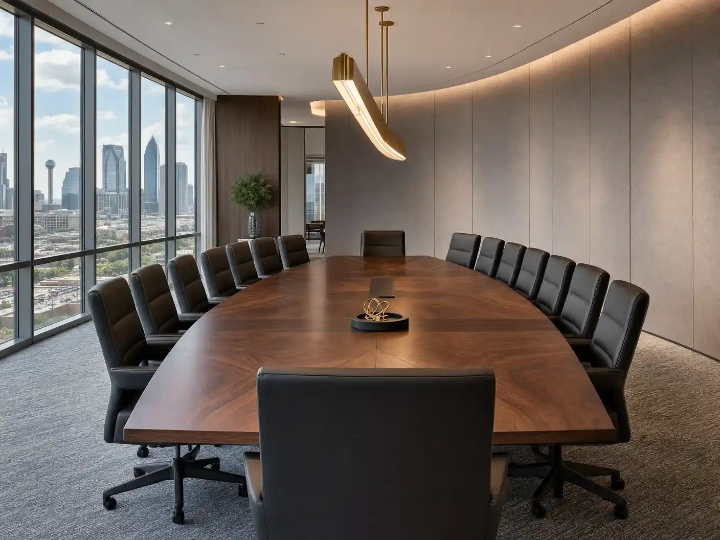 Center City executive boardroom with curved acoustic panels